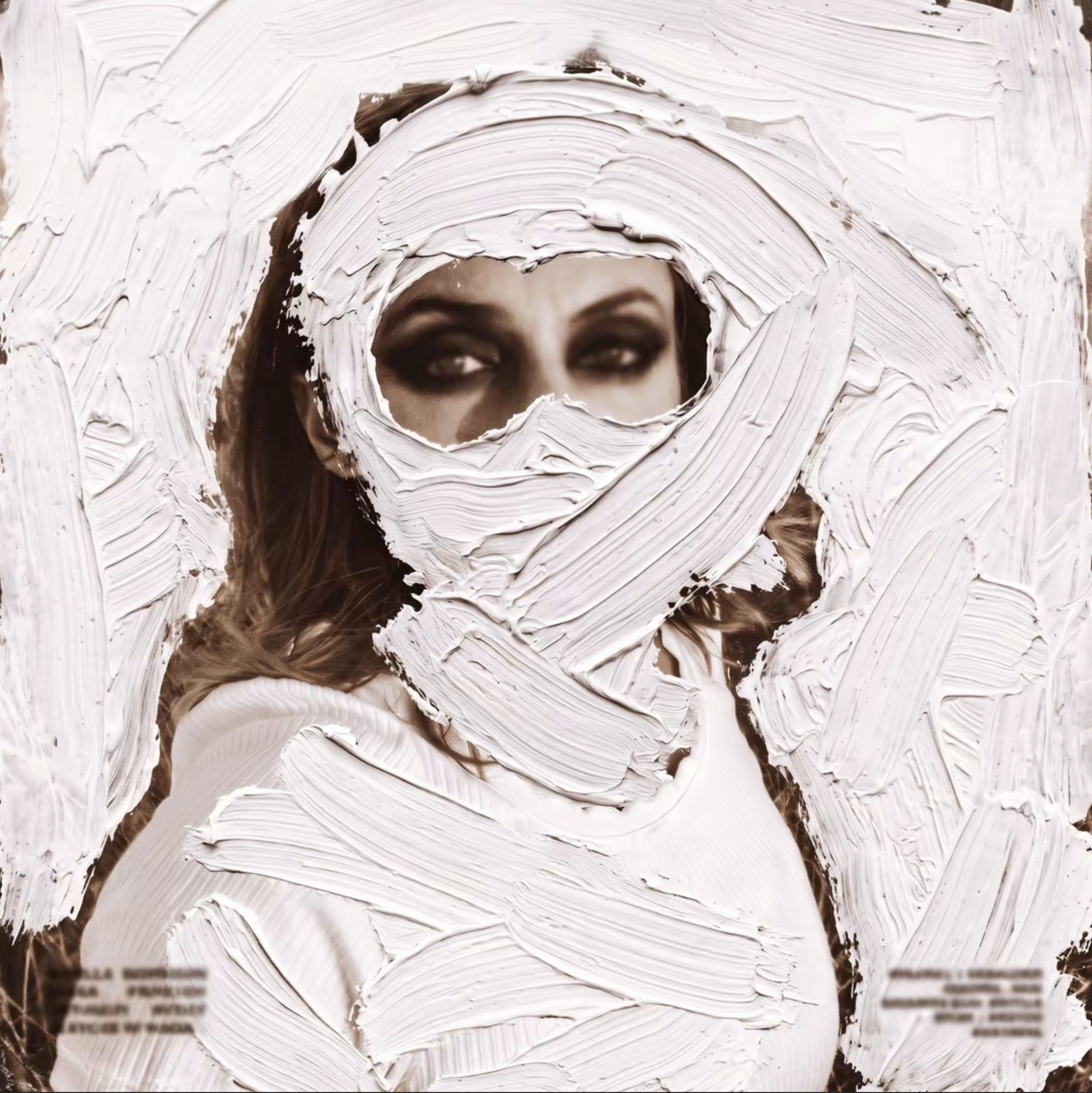 Portrait of Michelle Tasic framed by expressive white paint